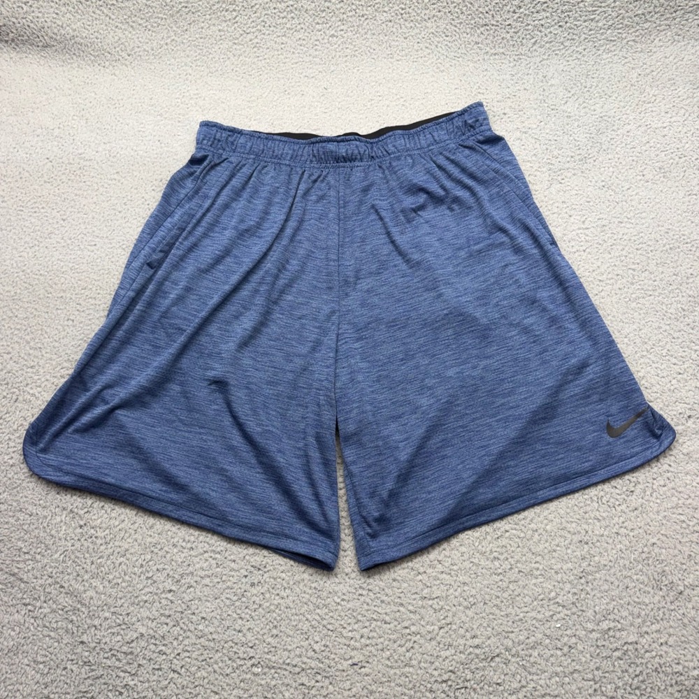 Nike AA1555-493 Mens Size 2XL-T Blue Heathered Athletic Dri-FIT Training Shorts